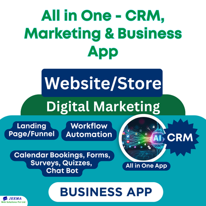Website & Landing Pages, Digital Marketing, Landing page/Funnel, Workflow Automation, Calendar Bookings, Surveys, Quizzes and Chat Bot