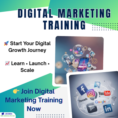 Digital marketing training advertisement - Start your Digital Growth Journey, Learn-Launch-Scale, Join Digital Marketing Training Now