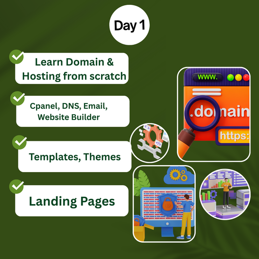 Learn Domain and Hosting, Cpanel, DNS, Email, Website Builder, Templates, Themes and Landing Pages